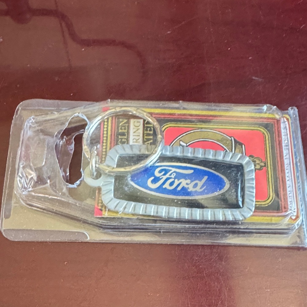 Ford Metallic and Blue Emblem Keychain